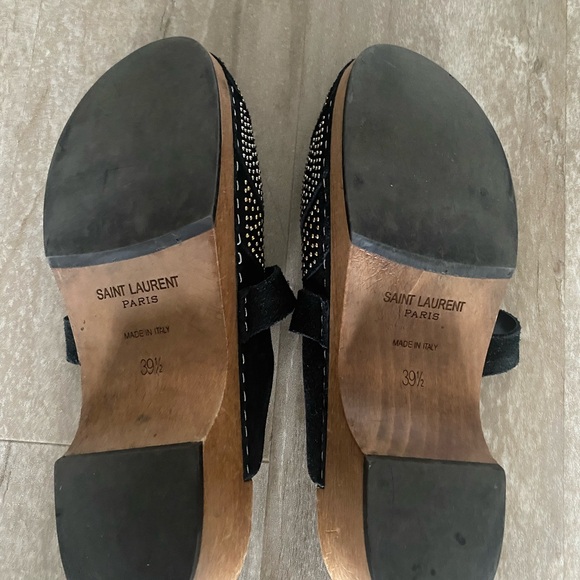 Saint Laurent Black and Gold Studded clogs - Picture 4 of 5